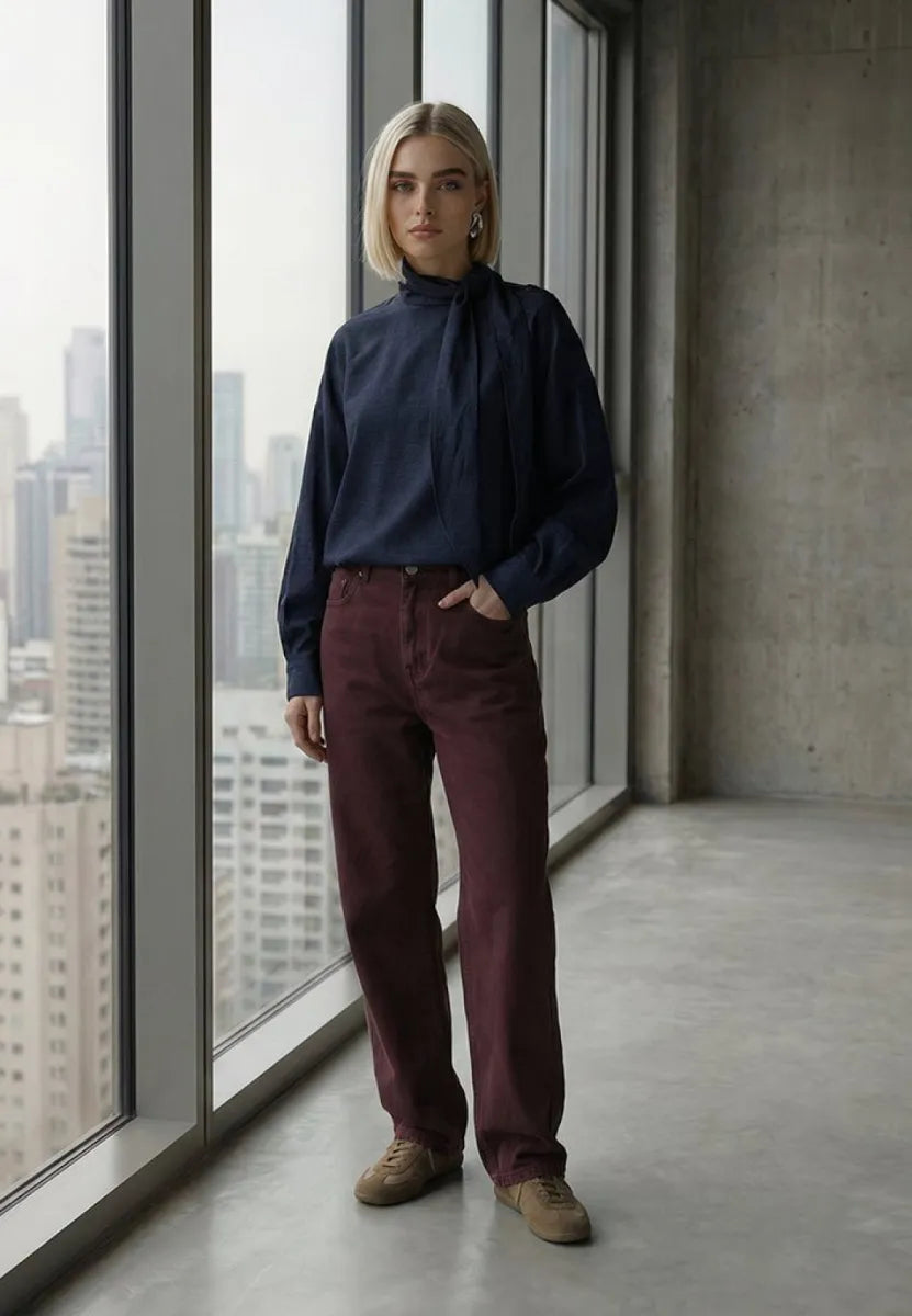 Minus Minus Blouse Blauw met Strik