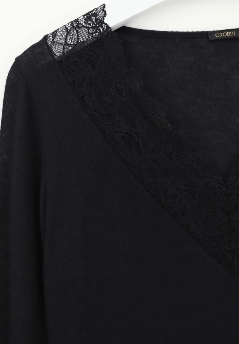 Oroblu Oroblu Shirt met Kant Zwart