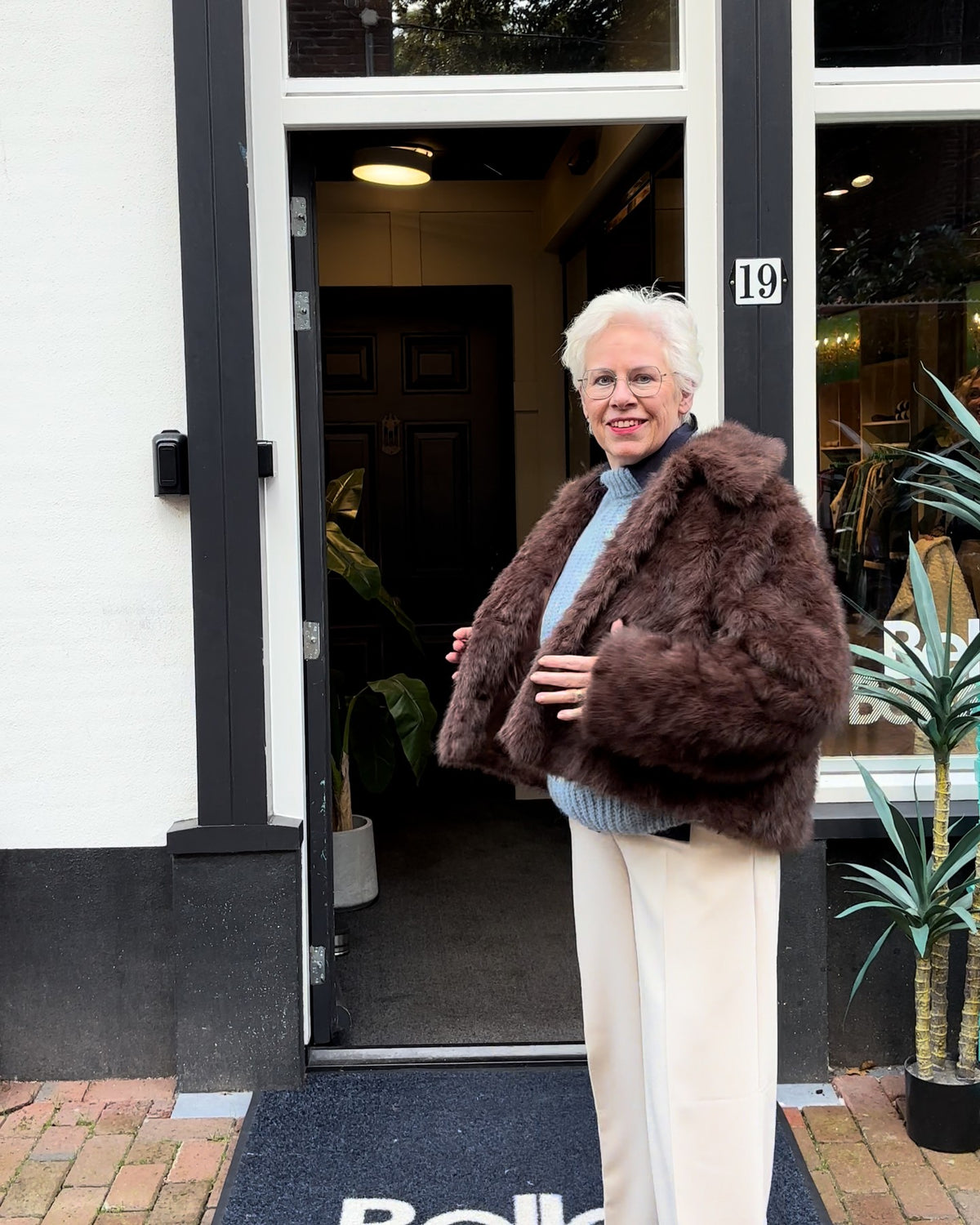 Annet's Look – Warm bont & ijsblauw
